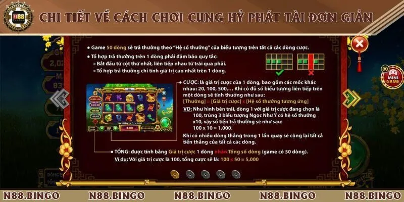 Trải Nghiệm Game Cung Hỷ Phát Tài Tại N88 Siêu Hấp Dẫn Luật quay hũ trong Cung Hỷ Phát Tài