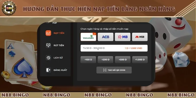 Tổng Hợp 3 Phương Thức Nạp Tiền Vào Hệ Thống Nhà Cái N88 Thành Công Hướng dẫn 4 bước chuyển tiền vào nhà cái thông qua tài khoản ngân hàng